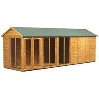 Power Sheds 20 x 6ft Apex Shiplap Dip Treated Summerhouse - Including 6ft Side Store