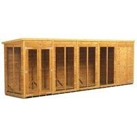 Power Sheds 20 x 4ft Pent Shiplap Dip Treated Summerhouse - Including 4ft Side Store