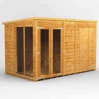 10X6 Power Pent Summerhouse Combi Including 4Ft Side Store