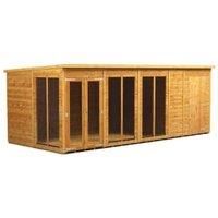 18X8 Power Pent Summerhouse Combi Including 4Ft Side Store