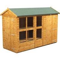Power Sheds 10 x 4ft Apex Shiplap Dip Treated Potting Shed - Including 4ft Side Store