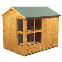 8X6 Power Apex Potting Shed Combi Including 4Ft Side Store