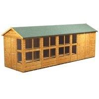 Power Sheds 20 x 6ft Apex Shiplap Dip Treated Potting Shed - Including 6ft Side Store
