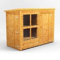 8X4 Power Pent Potting Shed Combi Including 4Ft Side Store