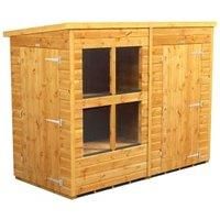 8X4 Power Pent Potting Shed Combi Including 4Ft Side Store