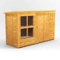 Power Sheds 10 x 4ft Pent Shiplap Dip Treated Potting Shed - Including 6ft Side Store