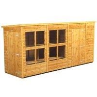 14X4 Power Pent Potting Shed Combi Including 6Ft Side Store