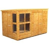 10X6 Power Pent Potting Shed Combi Including 6Ft Side Store