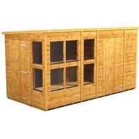 Power Sheds 12 x 6ft Pent Shiplap Dip Treated Potting Shed - Including 6ft Side Store