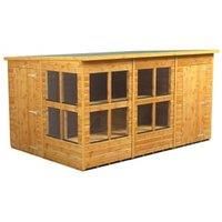 Power Sheds 12 x 8ft Pent Shiplap Dip Treated Potting Shed - Including 4ft Side Store