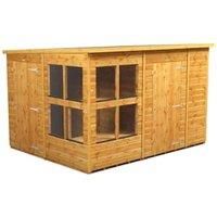 Power Sheds 10 x 8ft Pent Shiplap Dip Treated Potting Shed - Including 6ft Side Store