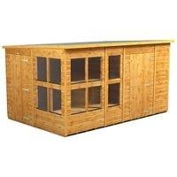 12X8 Power Pent Potting Shed Combi Including 6Ft Side Store