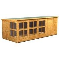 Power Sheds 18 x 8ft Pent Shiplap Dip Treated Potting Shed - Including 6ft Side Store