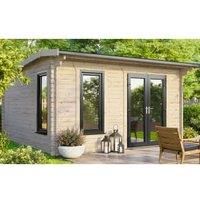 Power 14x12 Apex Log Cabin - Right Hand Door