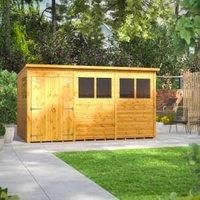 Power 12' x 8' Pent Double Door Garden Shed
