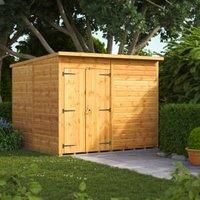 Power 8' x 8' Pent Windowless Double Door Garden Shed
