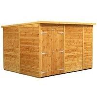 Power 10' x 8' Pent Windowless Double Door Garden Shed