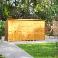 Power 12' x 8' Pent Windowless Double Door Garden Shed