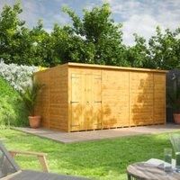 Power 14' x 8' Pent Windowless Double Door Garden Shed