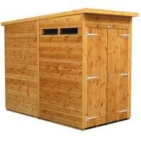 Power 4' x 8' Pent Double Door Security Shed