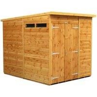 Power 6' x 8' Pent Double Door Security Shed
