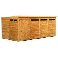 Power 16' x 8' Pent Double Door Security Shed