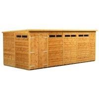 Power 18' x 8' Pent Double Door Security Shed