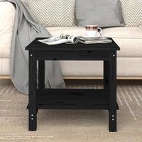 Coffee Table Black 50x50x45 cm Solid Wood Pine