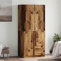 Berkfield Home Wardrobe Old Wood 80x52x180 cm Engineered Wood in Brown | Size: 80 x 52 x 180 cm