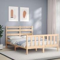 Bed Frame with Headboard 120x200 cm Solid Wood