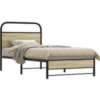 Berkfield Home Bed Frame without Mattress 75x190 cm Small Single Sonoma Oak Engineered Wood in Brown