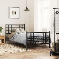 Berkfield Home Metal Bed Frame without Mattress with Footboard Black 100x190cm | Size: 100x190 cm
