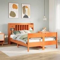 Berkfield Home Bookcase Bed without Mattress Wax Brown 140x200cm Solid Wood Pine | Size: 140x200 cm