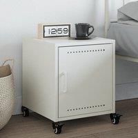 Berkfield Home Bedside Cabinet White 36x39x43.5 cm Steel