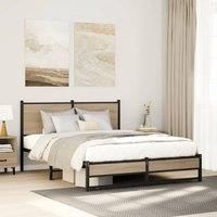 Berkfield Home Metal Bed Frame without Mattress Sonoma Oak 140x200 cm in Brown