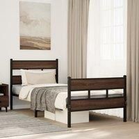 Berkfield Home Bed Frame without Mattress with Headboard & Footboard 90x190 cm Single in Brown