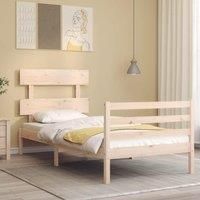Bed Frame with Headboard 90x200 cm Solid Wood