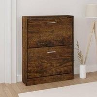 Shoe Cabinet Smoked Oak 59x17x81 cm Engineered Wood