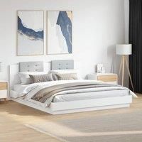 Berkfield Home Bed Frame without Mattress White 200x200cm | Size: 200x200 cm