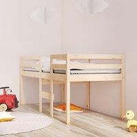 High Sleeper Bed 90x200 cm Solid Wood Pine