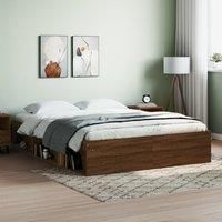 Bed Frame Brown Oak 140x200 cm