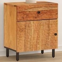 Berkfield Home Bedside Cabinet 50x33x60 cm Solid Wood Acacia in Brown | Size: 50 x 33 x 60 cm