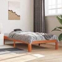 Berkfield Home Bed Frame without Mattress Wax Brown 75x190 cm Small Single Solid Wood Pine