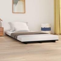 Bed Frame Black 90x190 cm Single Solid Wood Pine