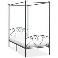 Canopy Bed Frame Grey Metal 90x200 cm