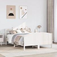Berkfield Home Bed Frame without Mattress White 150x200 cm King Size Solid Wood Pine