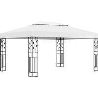 Gazebo with Double Roof 3x4 m White