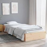 Bed Frame Solid Wood 75x190 cm Small Single