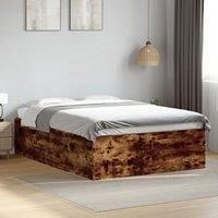 Berkfield Home Bed Frame without Mattress Smoked Oak 120x190 cm Small Double in Brown
