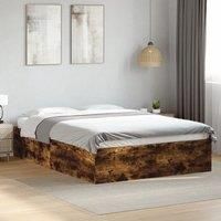 Berkfield Home Bed Frame without Mattress Smoked Oak 120x200 cm in Brown | Size: Small Double